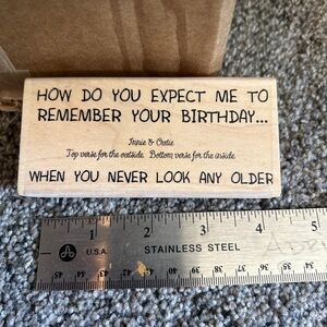 Rubber Stamp Two Sided Stamp 1997 my sentiments Exactly! R090-10 Birthday